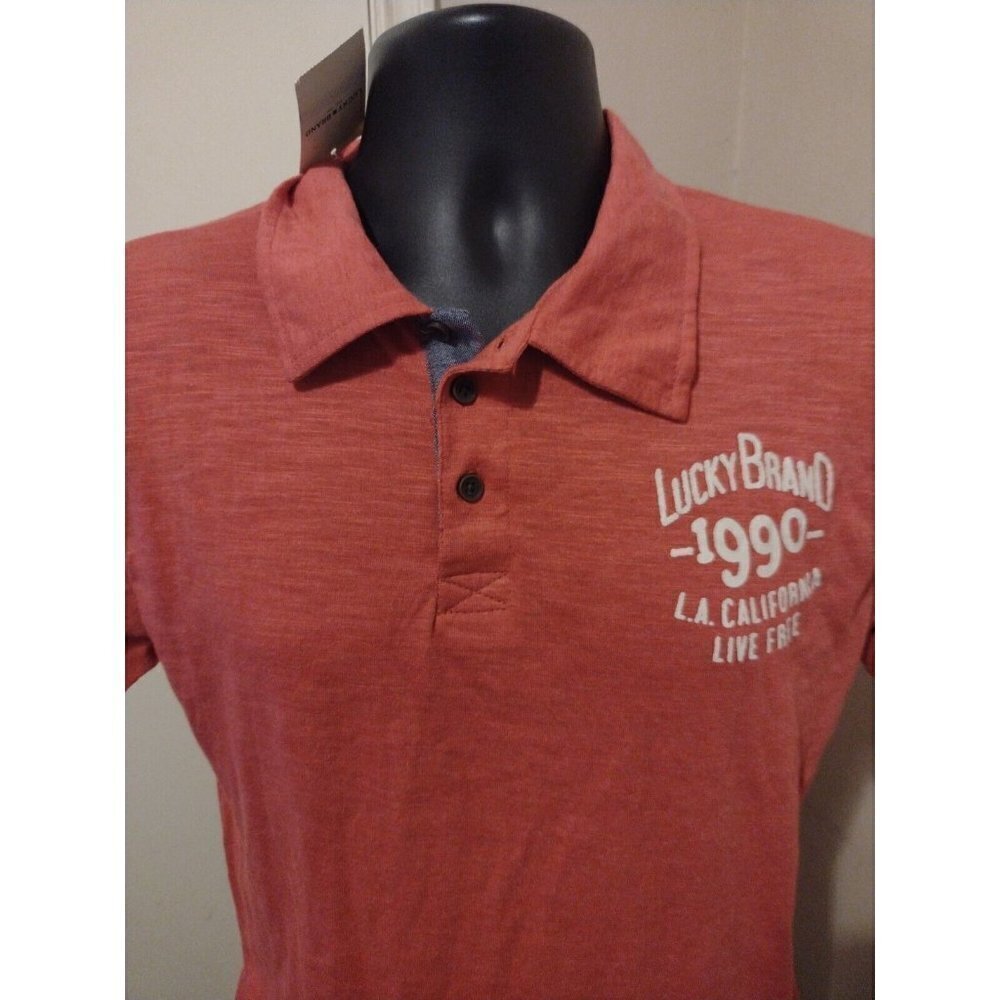 NWT Women's Lucky Brand 1990 L.A. California Live Free Polo Shirt Size XL Red - Picture 11 of 11